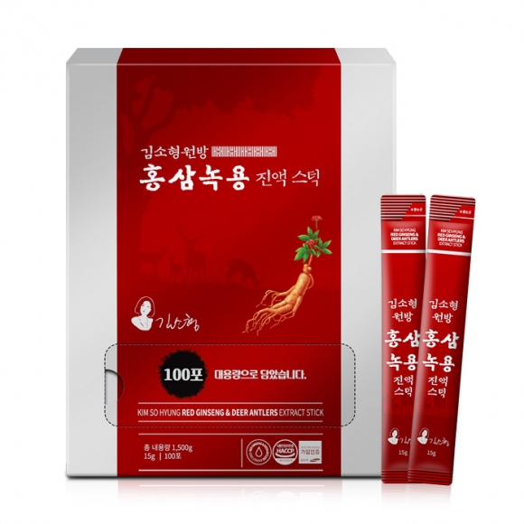 [김소형] 원방 홍삼녹용진액스틱 (15g x 100포/쇼핑백포함)